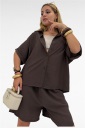 completo camicia e shorts tonfano